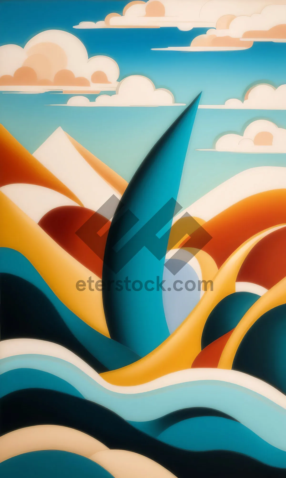 Picture of Colorful Graphic Wave Pattern Art Wallpaper