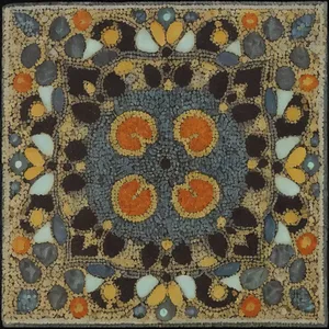 Antique Mosaic Arabesque Prayer Rug Design