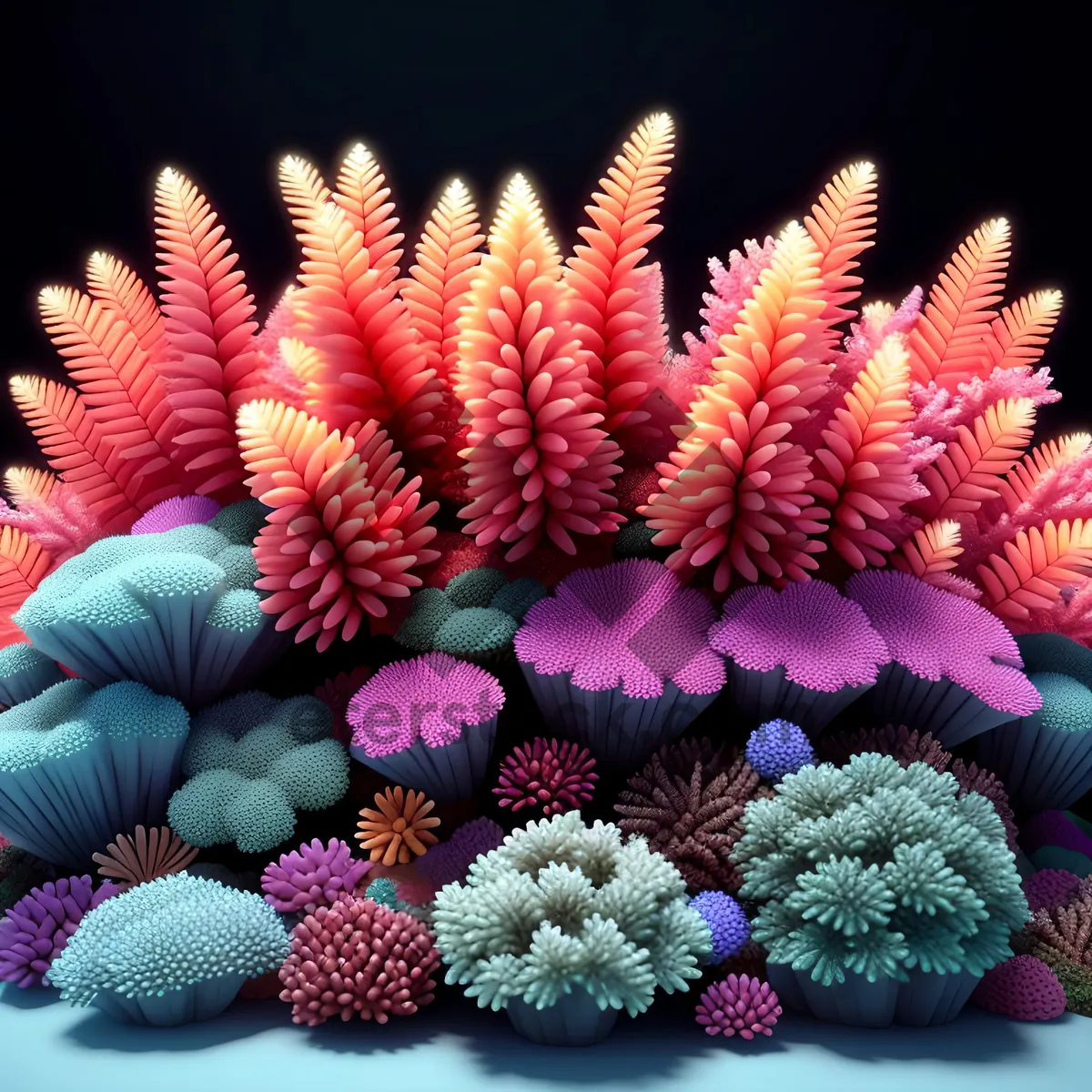 Picture of Vibrant Echinoderm Sea Urchin with Feather Star