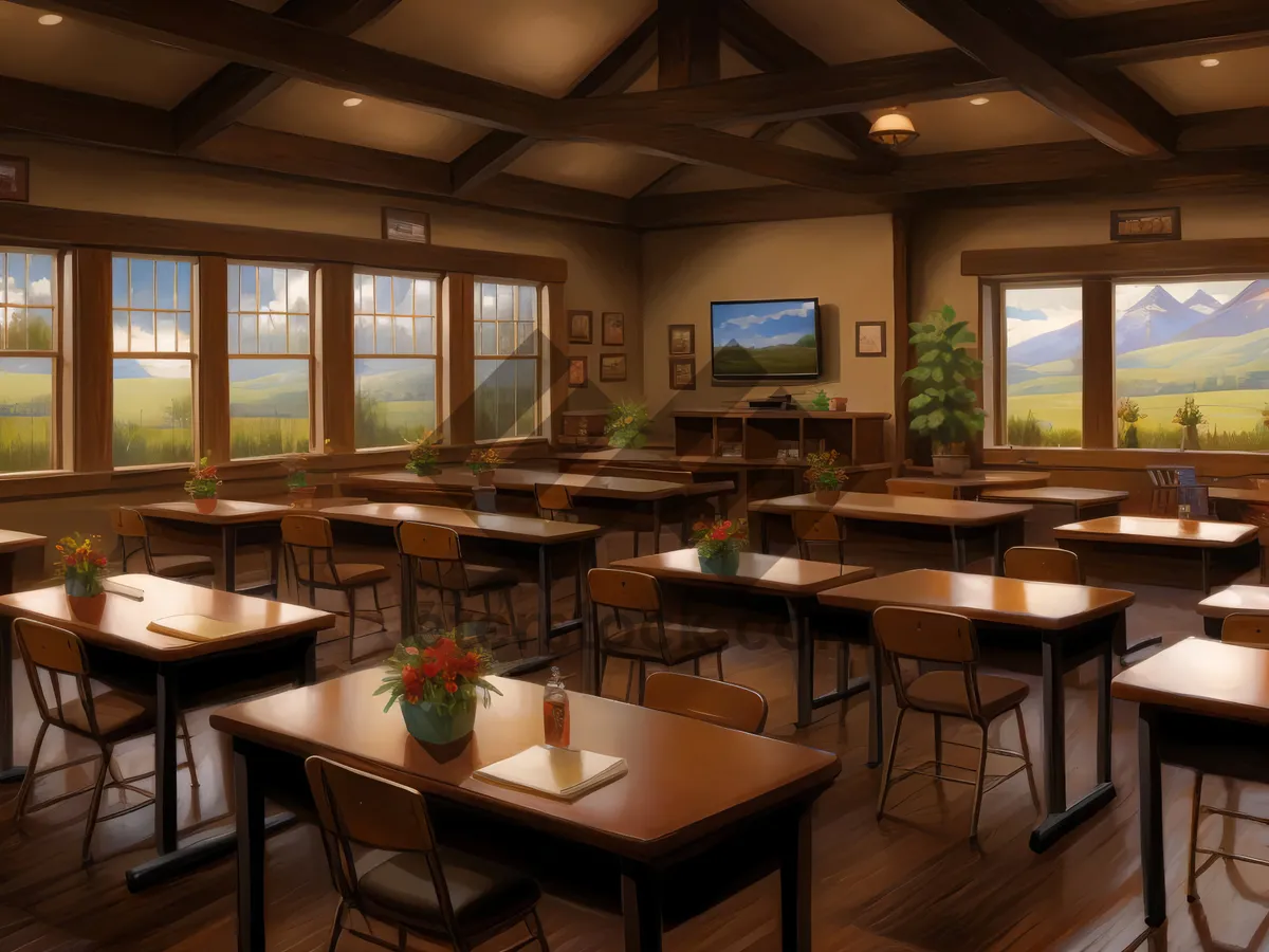 Picture of Modern restaurant interior design with luxury furniture.