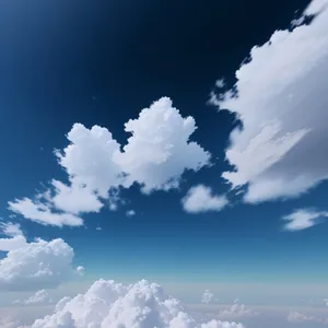 Summer Sky: Clear Blue Heaven with Fluffy Clouds