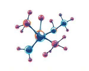 3D cartoon group with oxygen and DNA polymer.