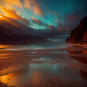 Golden Sunsets on Tropical Beaches"
or
"Soothing Waves and Glowing Sunsets"
or
"Captivating Seascapes under Starlit Skies"
or
"Serene Ocean Horizons at Sunrise"
or
"Vibrant Sunsets Painting the Coastal Landscape