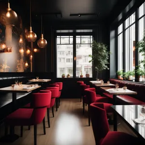 Modern restaurant interior design with luxury details.