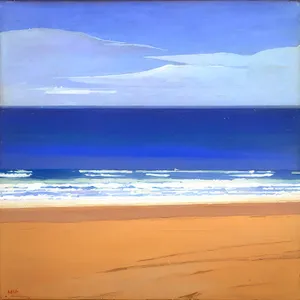 Turquoise wave crashing on sandy beach