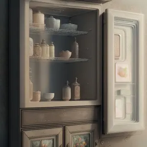 Modern Chinese Medicine Cabinet - Luxury Wood Furnishing with Window Design