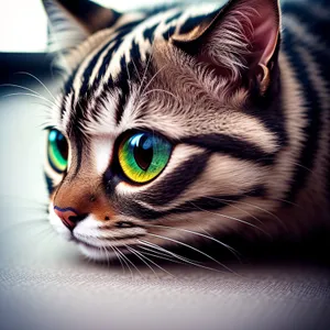 Cute Tabby Kitten with Striking Eyes