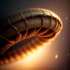 Coiled Arthropod Structure: Millipede in Light