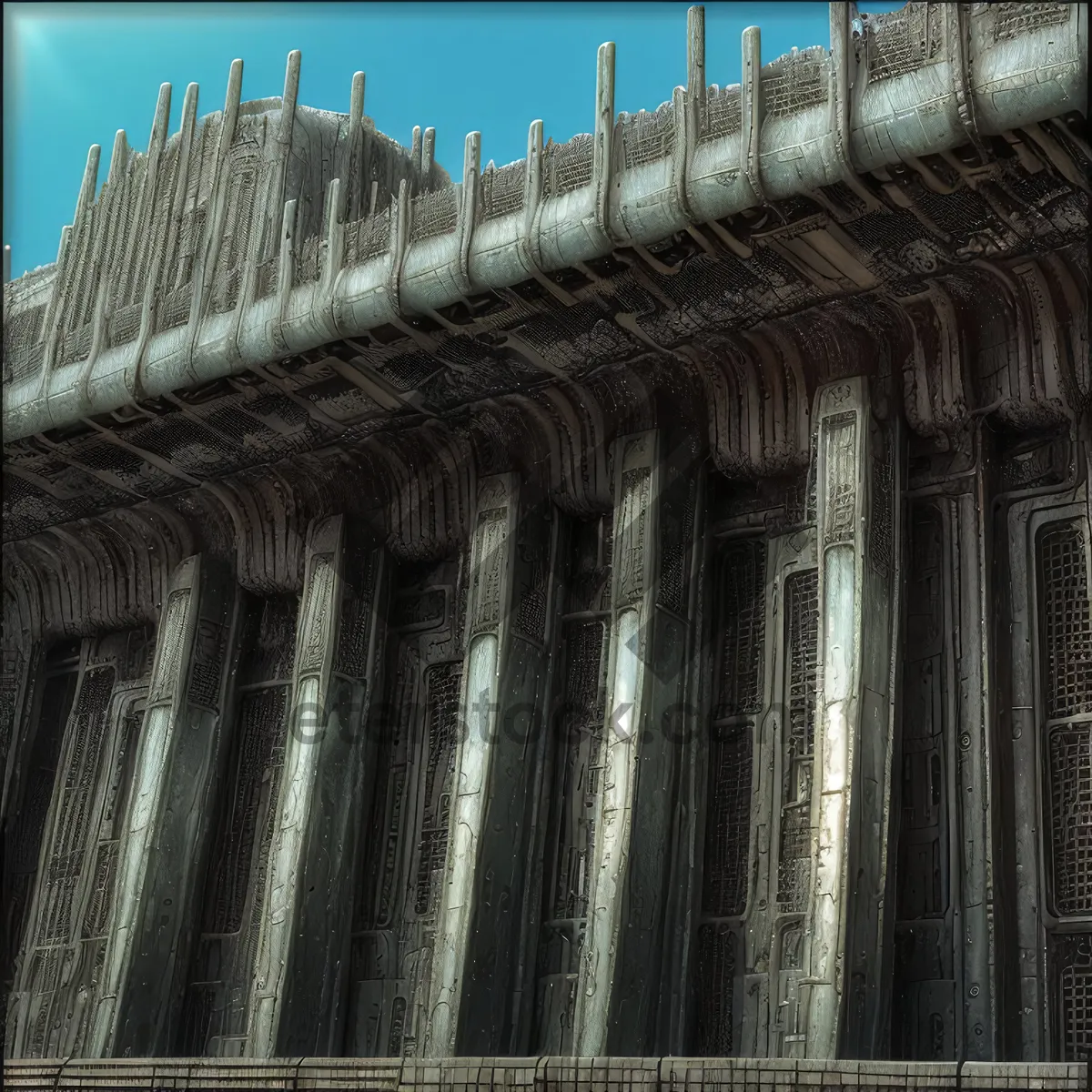 Picture of Skyward Serenity: Ancient Temple's Towering Columns Grace Cityscape
