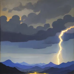 Serene Sunset Over Majestic Mountain Range