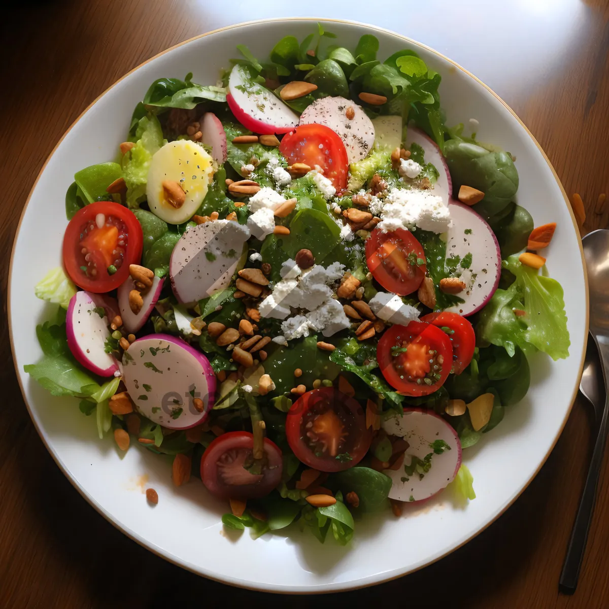 Picture of Gourmet salad with fresh seafood and vegetables