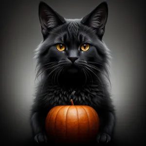 Adorable Pumpkin Cat - Furry and Cute