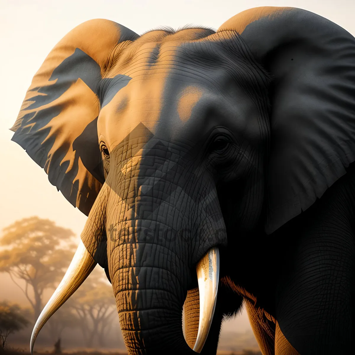 Picture of Endangered tusker roaming South African national park