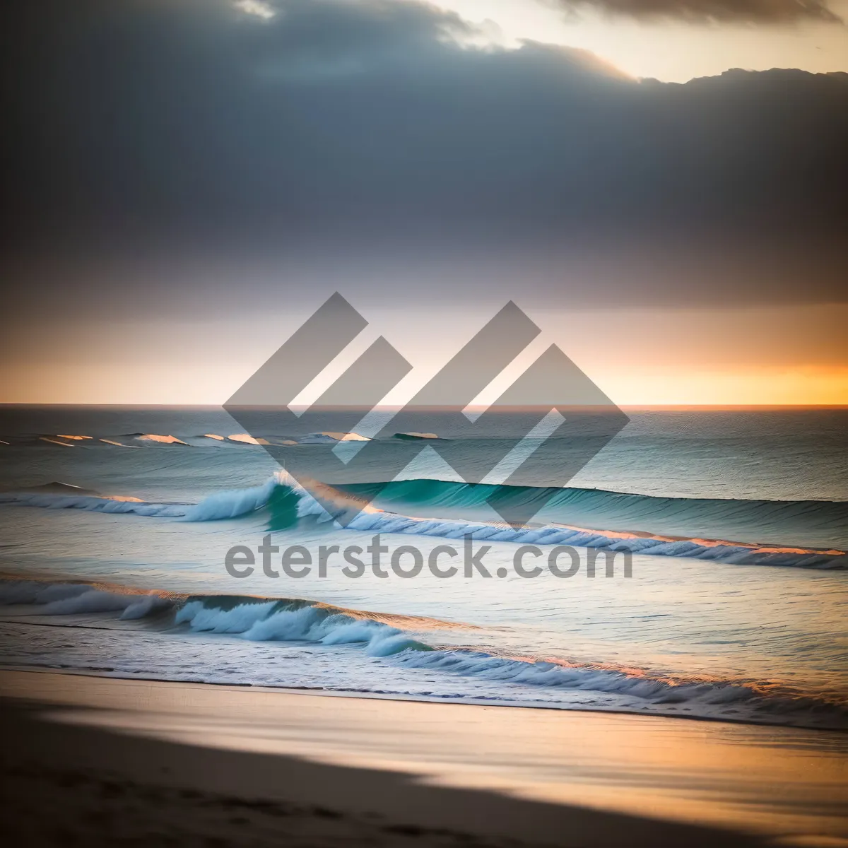 Picture of Golden Sunset Over Tropical Beach