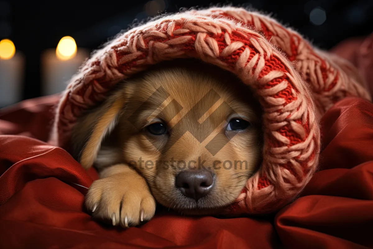 Picture of Happy Golden Retriever Puppy with Cocker Spaniel Friend