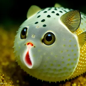 Tropical Reef Puffer Fish in Exotic Coral