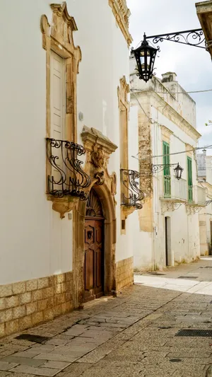 Historical Cathedral in Urban City with Stone Columns