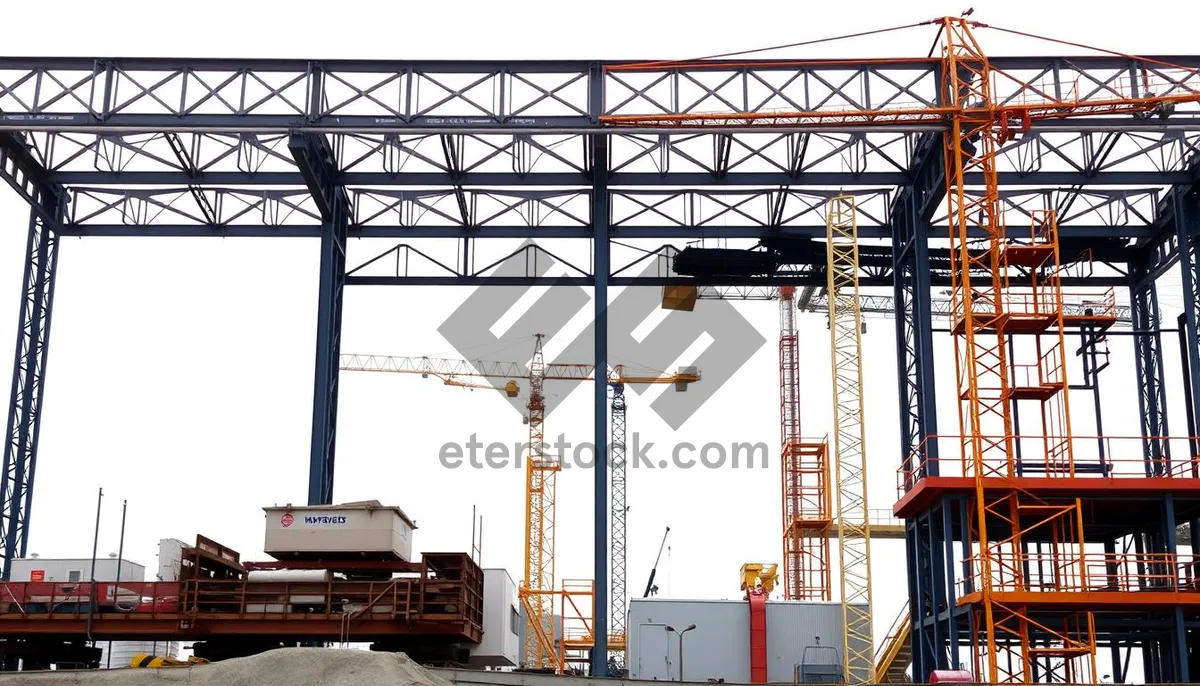 Picture of Steel Crane Lifting Equipment at Urban Construction Site