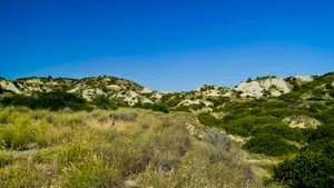 panorama of the Lucanian badlands park, geological sandstone formations