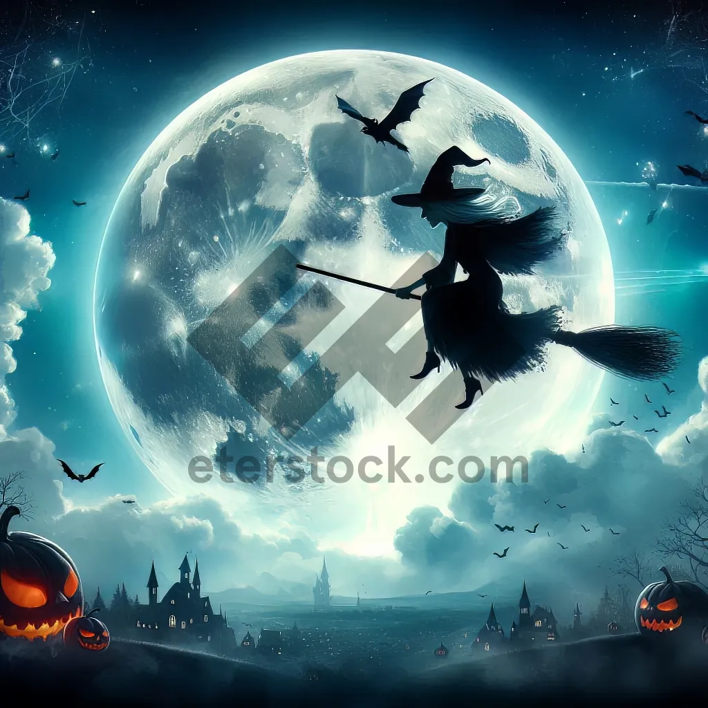 Picture of Shiny Moonlight Over Cemetery Winter Celebration Wallpaper