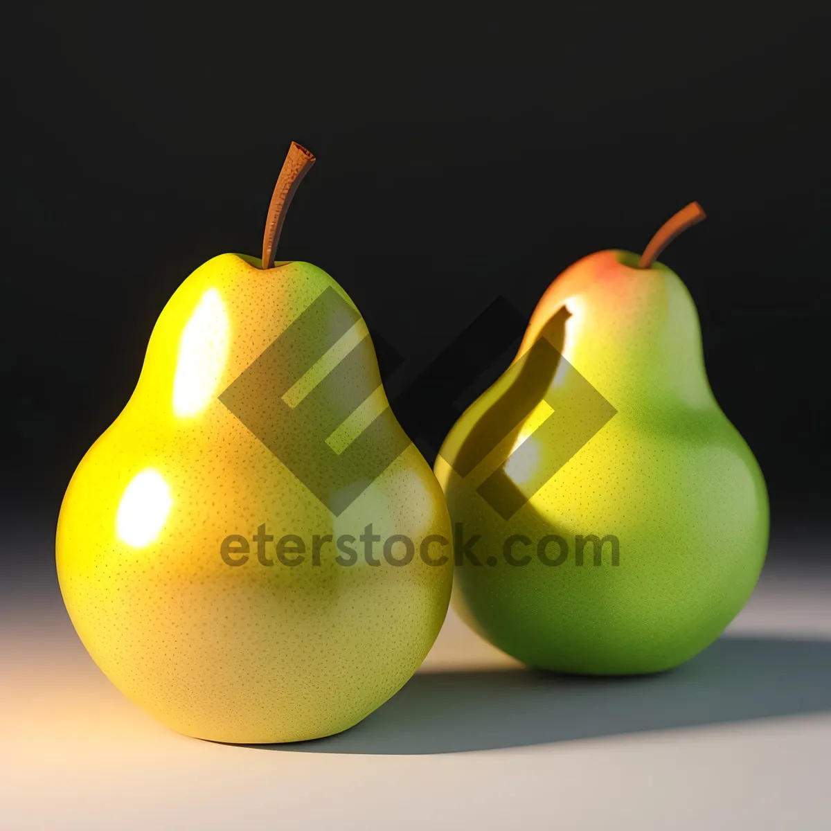 Picture of Illuminated Yellow Pear: Fresh, Sweet, and Healthy