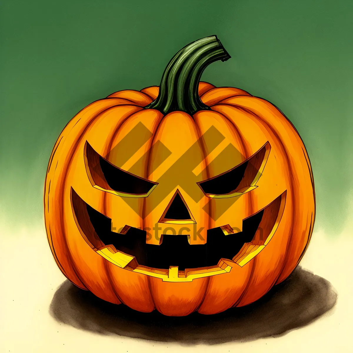 Picture of Scary Jack-o'-Lantern Halloween Pumpkin Decoration