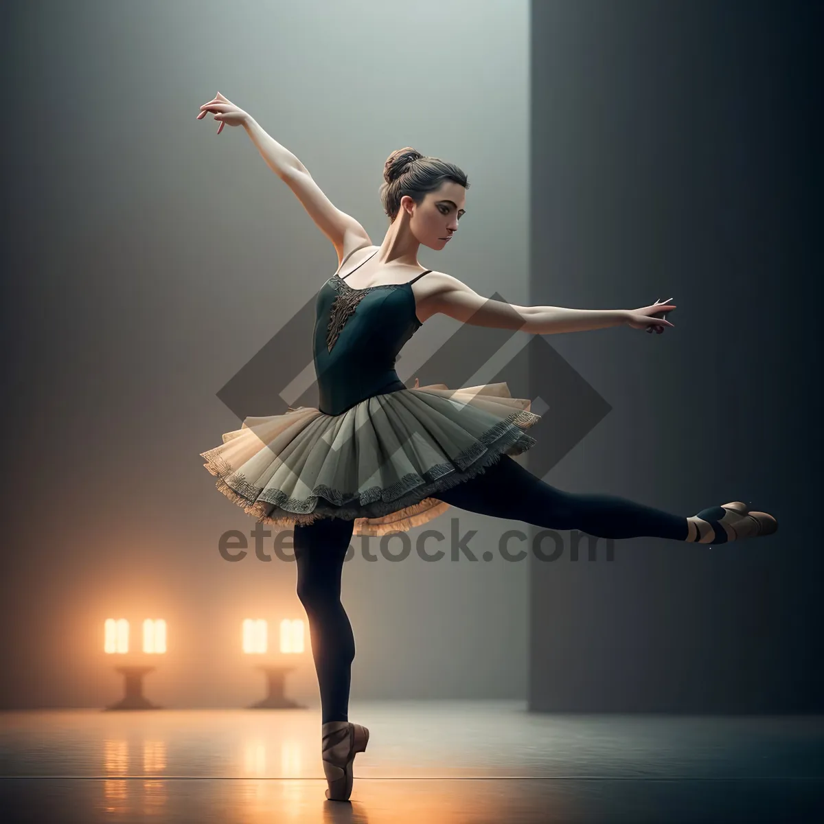 Picture of Dynamic Ballet Performance: Graceful Dancer in Action