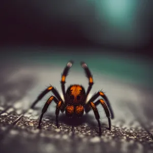 Black and Gold Garden Spider - Close-up Predator