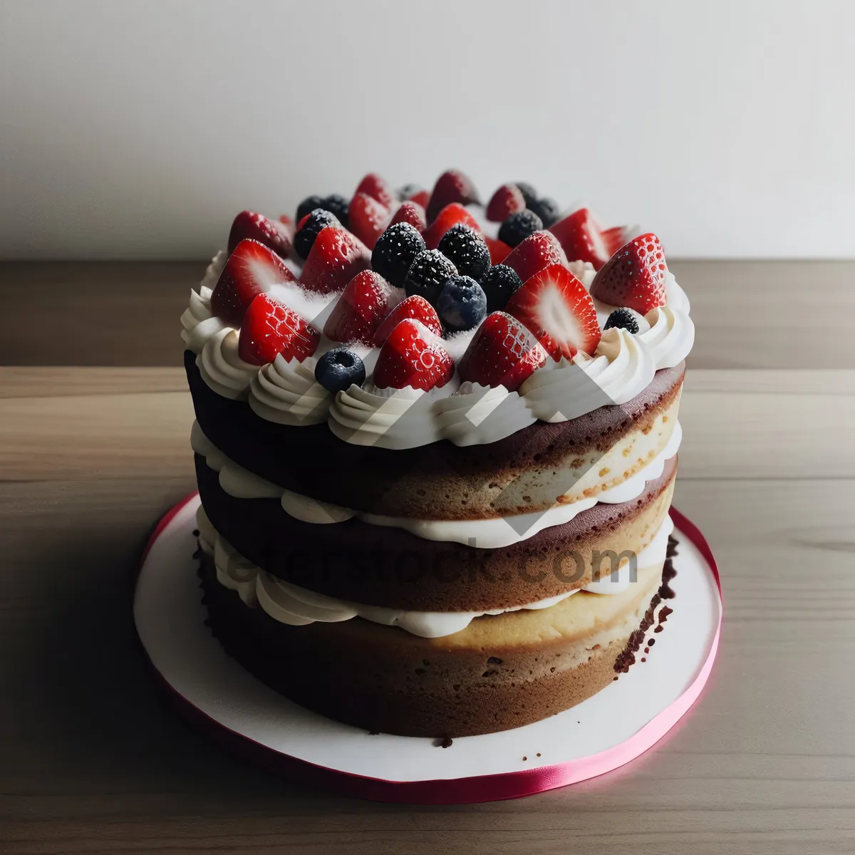 Picture of Fresh Berry Chocolate Pastry Cake