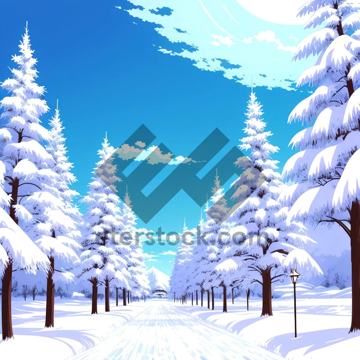 Picture of Winter Wonderland: Majestic Snow-Covered Mountain Landscape