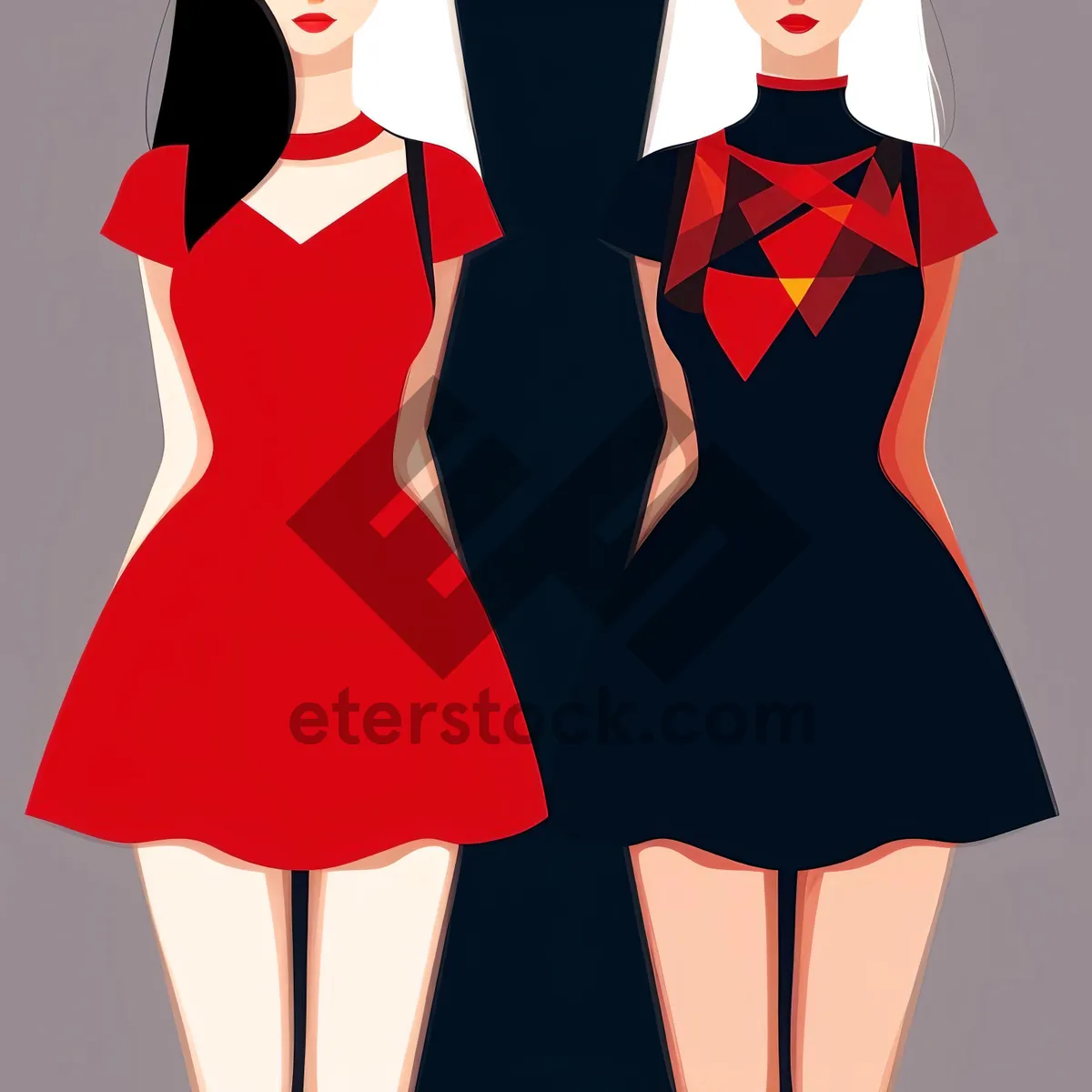 Picture of Cartoon Boutique: Fashionable Dress Shopping Art