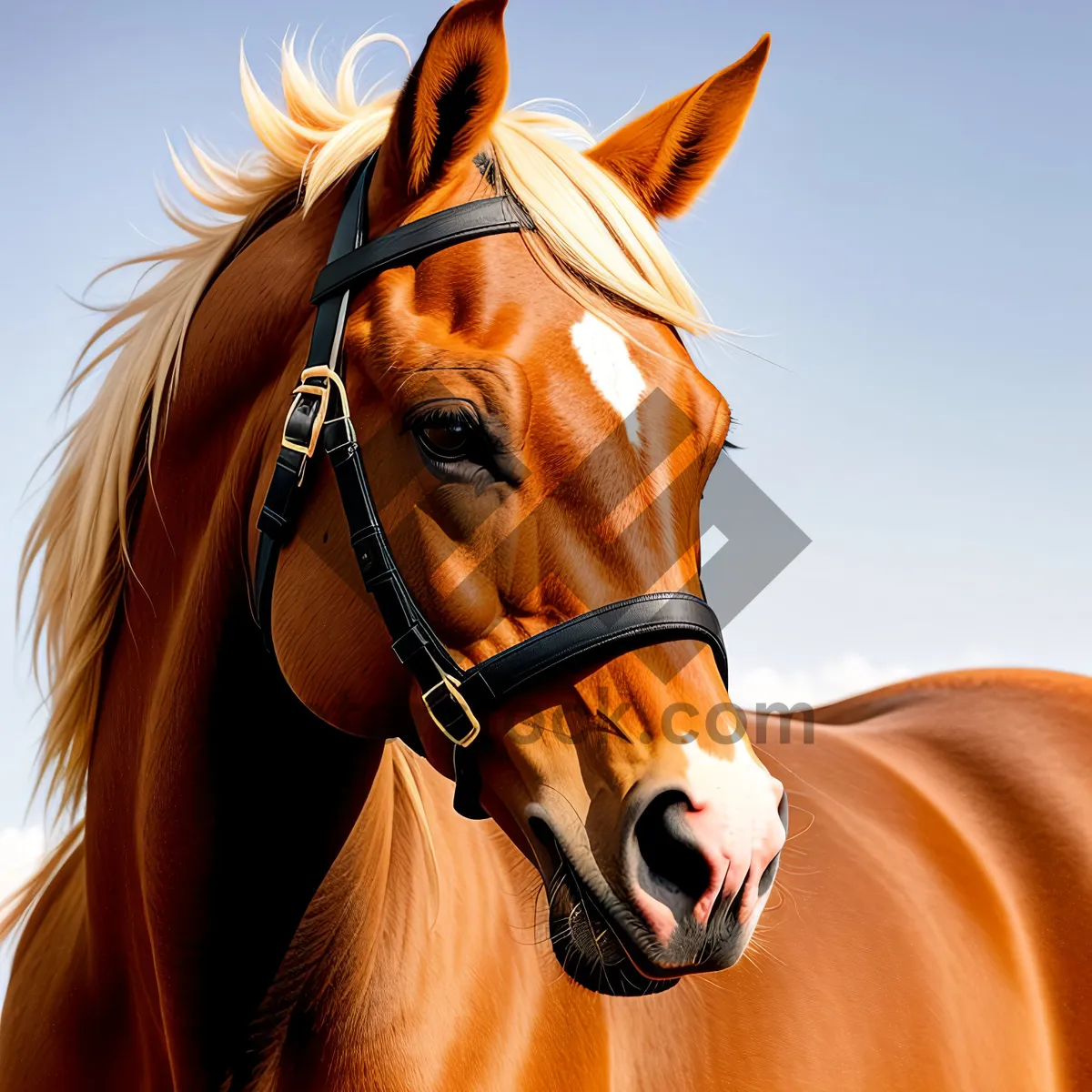 Picture of Sorrel Thoroughbred Stallion in Rural Farm Field