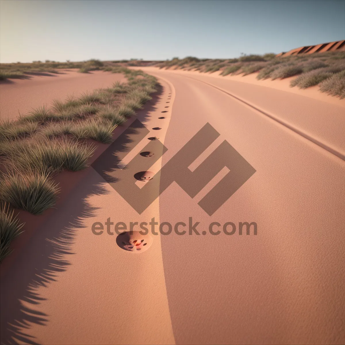 Picture of Serene Desert Dunes Under Sun-kissed Sky