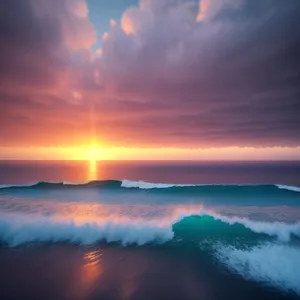Serenity by the Seashore: A picturesque sunset reflecting on the tranquil waves.