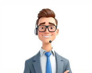 Joyful Cartoon Character Smiling Happily