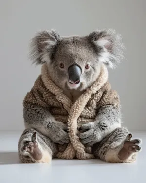 Cute Koala Teddy Bear in Brown Studio Setting