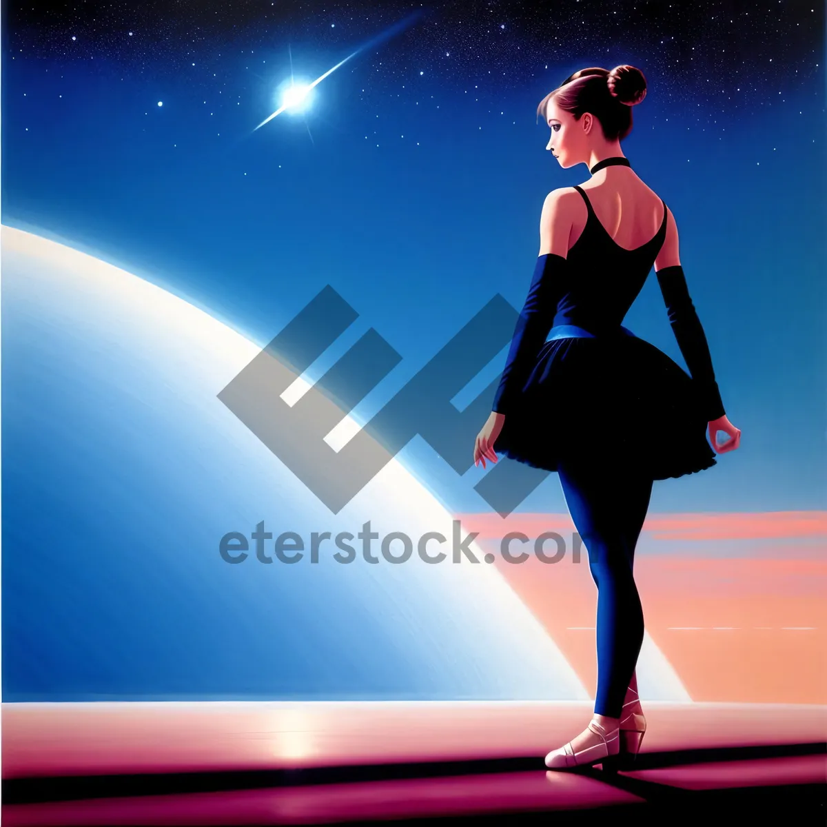 Picture of Vibrant Silhouette of a Flag-waving Runner