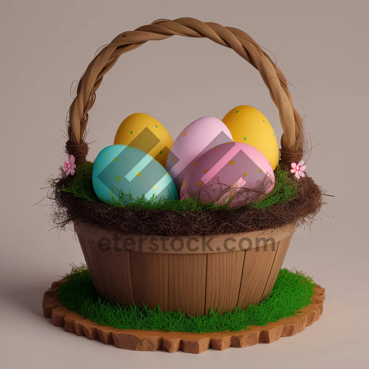 Picture of Colorful Easter Egg Basket with Delightful Treats