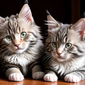 Adorable young tabby kitten with captivating eyes