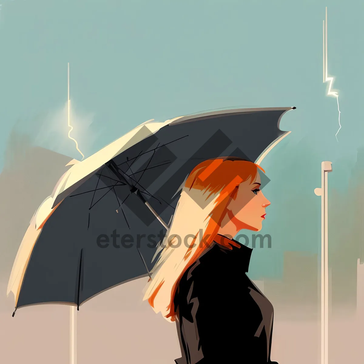 Picture of Secure Coverage: Open Umbrella for Weather Protection