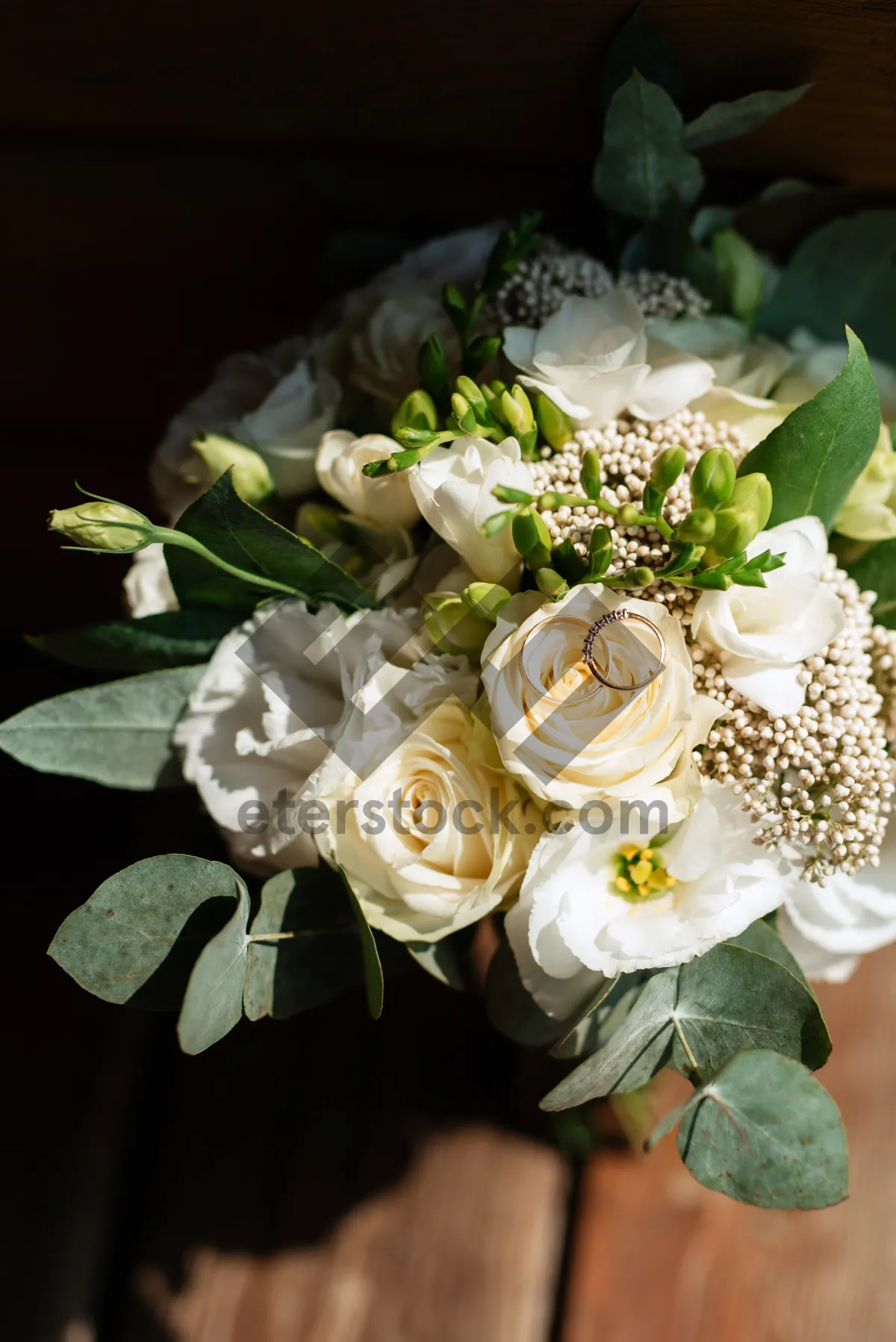 Picture of Romantic Wedding Bouquet with Pink Roses and Flowers