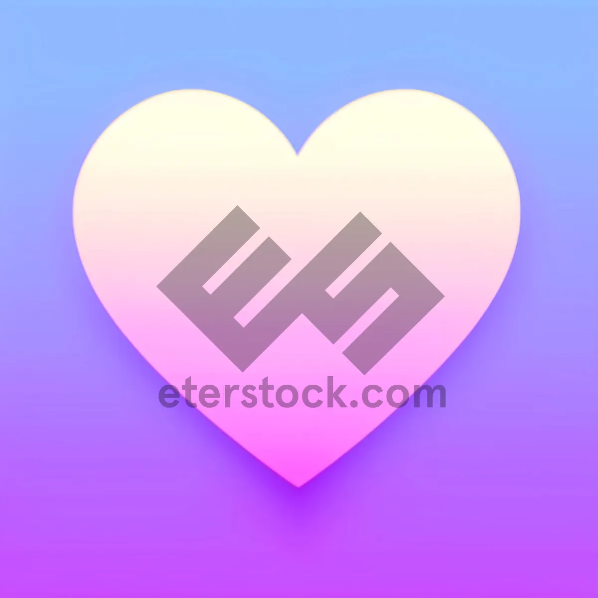 Picture of Valentine's Love Gem - 3D heart symbol icon.