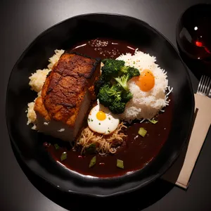 Delicious Grilled Steak with Broccoli and Pepper Sauce