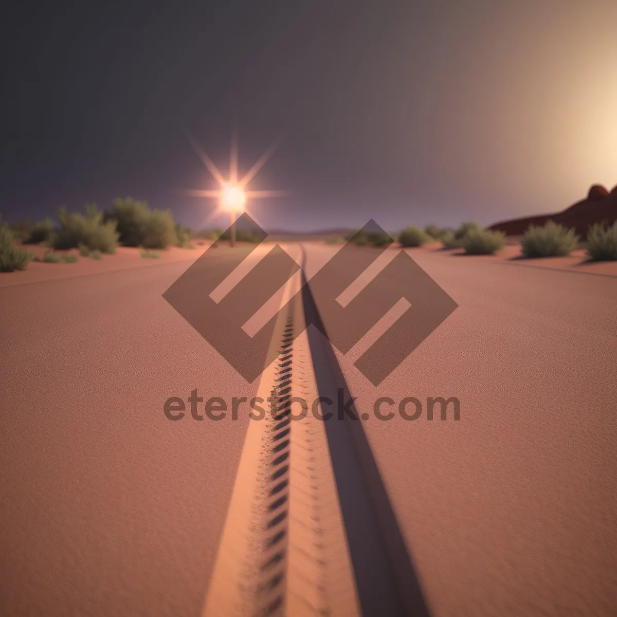 Picture of Serene Sunset Drive on Desert Highway