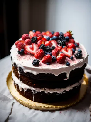 Delicious Breakfast Plate with Fresh Berries and Cream