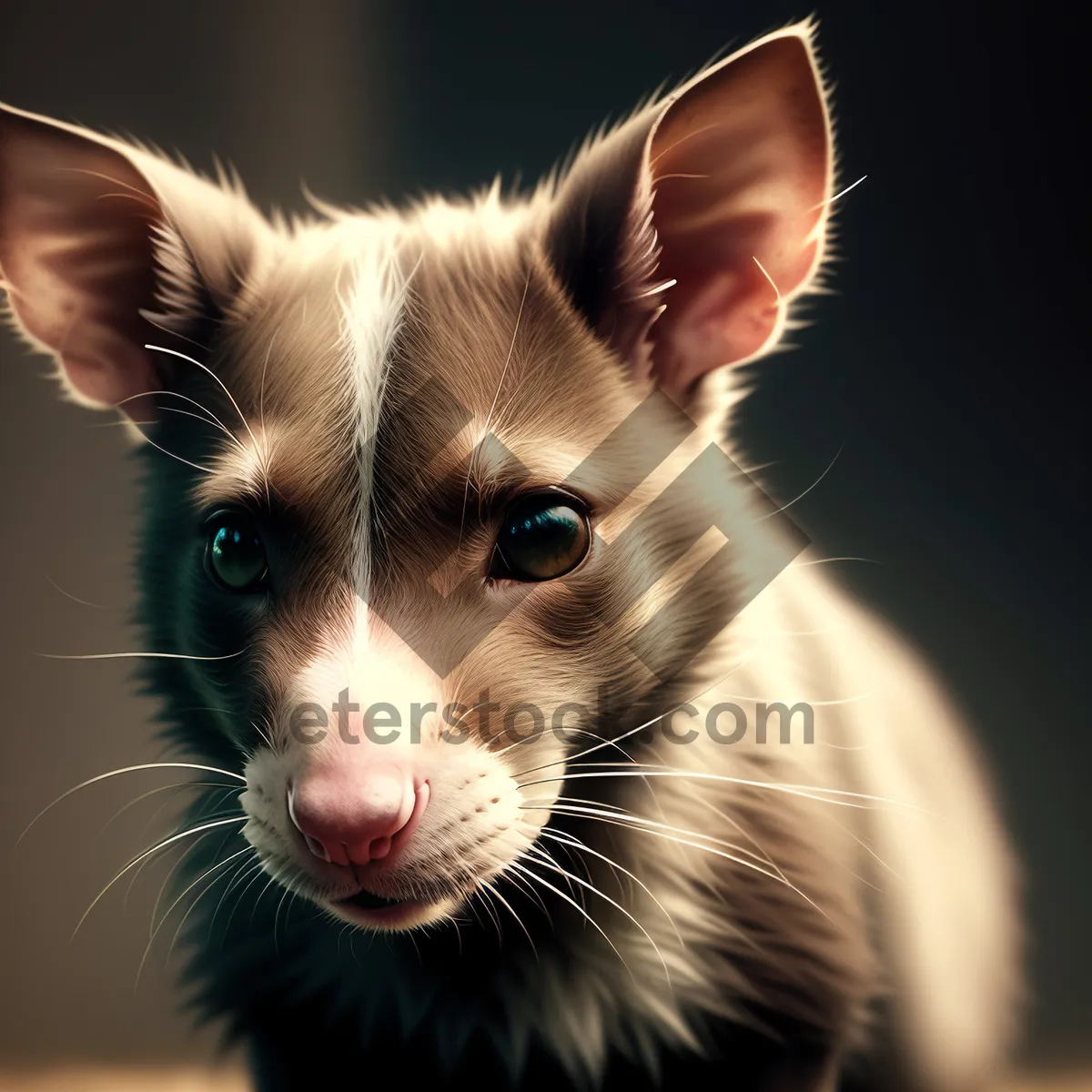 Picture of Furry Black Kitty with Playful Eyes