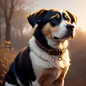 Adorable Greater Swiss Mountain Dog Puppy in Studio