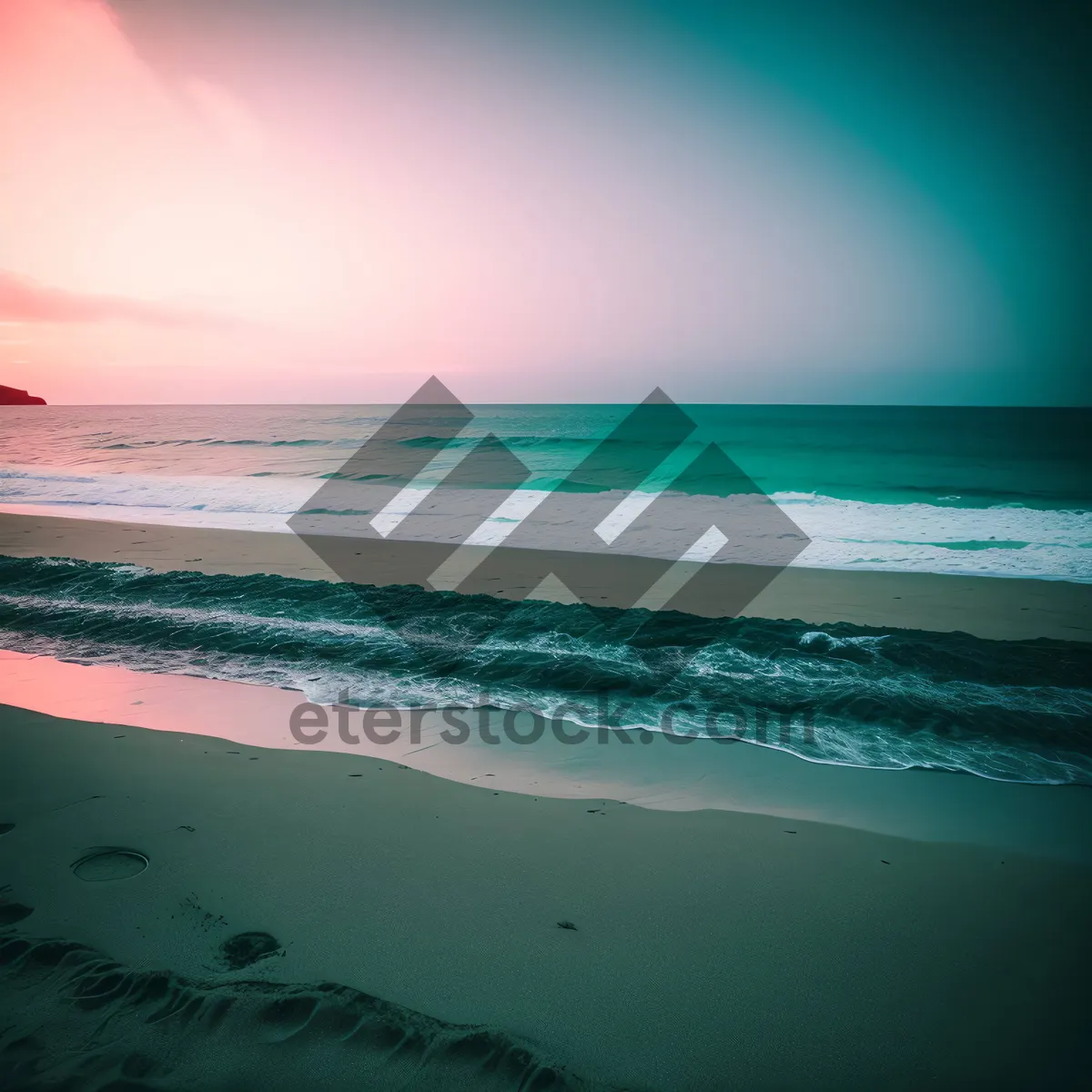 Picture of Serene Coastal Sunset: A Tranquil Beach Paradise