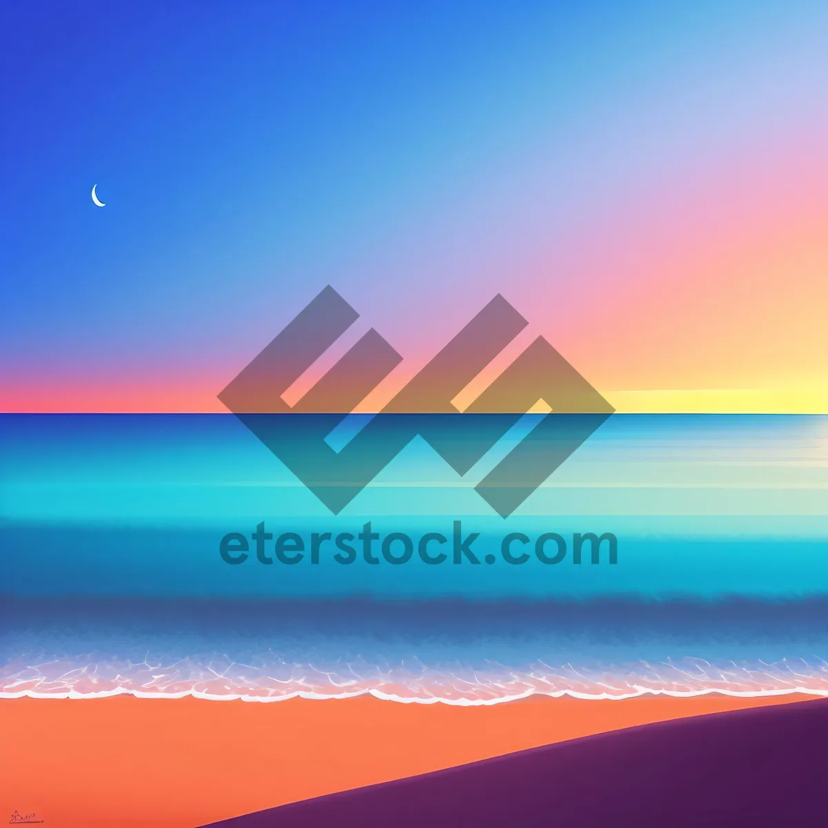 Picture of Summer Sky: Vibrant Seascape Wallpaper with Radiant Sun