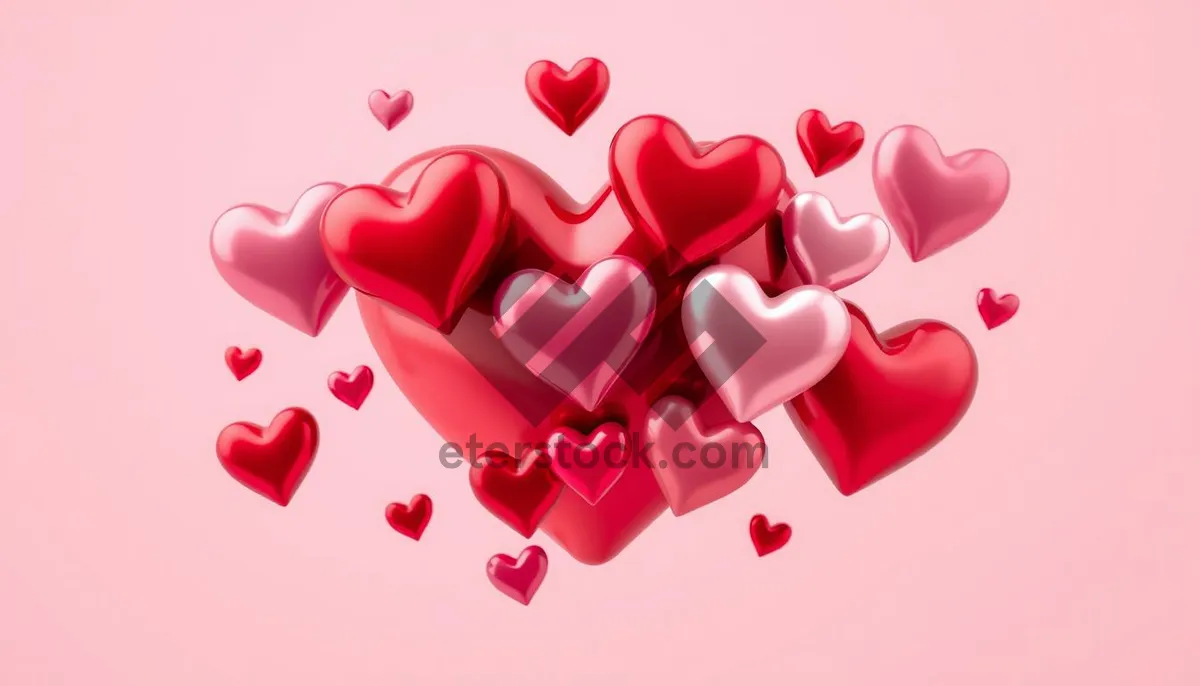 Picture of Romantic Pink Heart Pattern Design Set